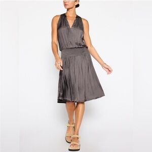 Brochu Walker The Francine V-Neck Sleeveless Smocked Waist Mini Dress